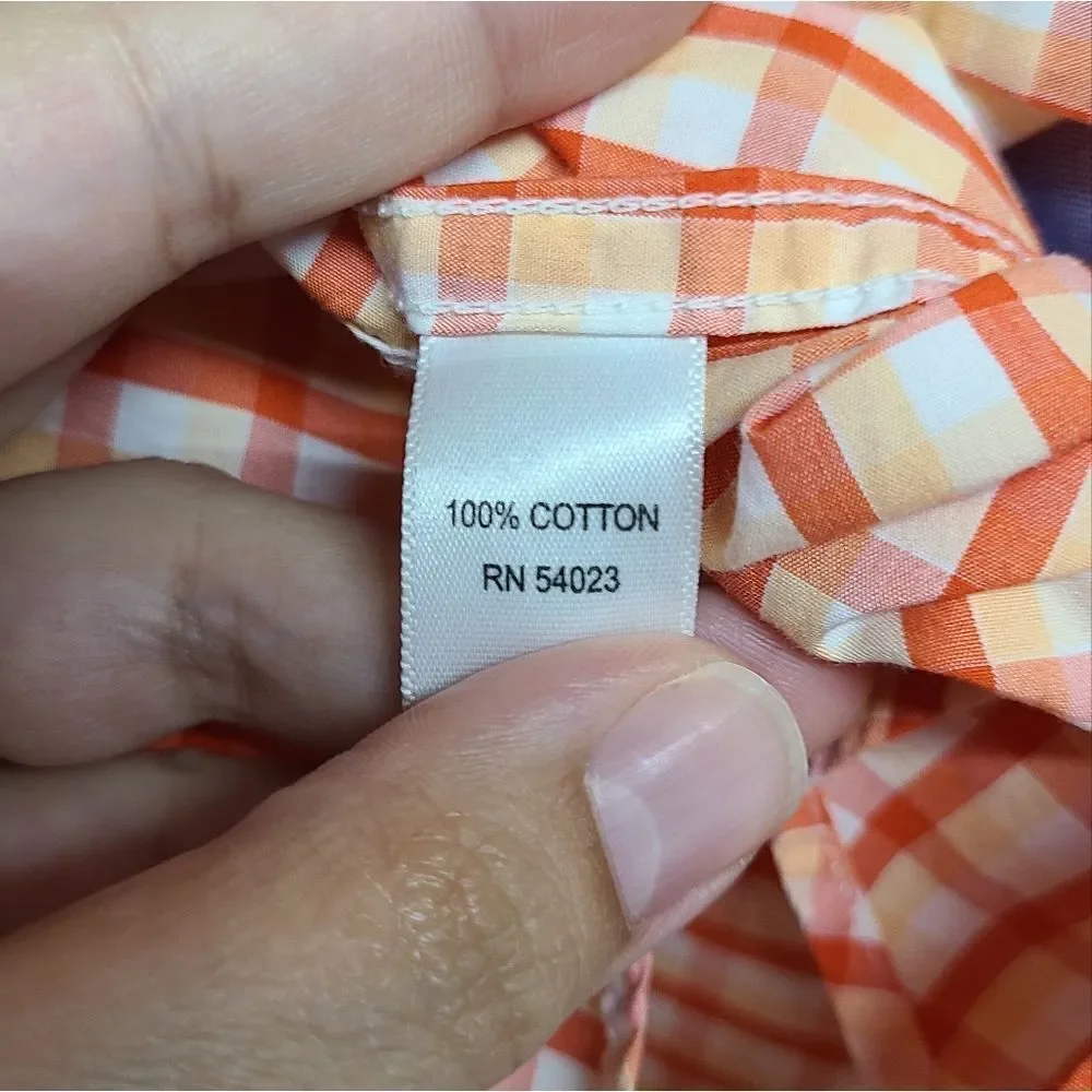 Banana Republic Men's Orange Button Down‎ Cotton Casual Shirt Size Medium